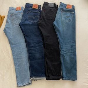 Four pairs of Levi’s 34x32 EUC